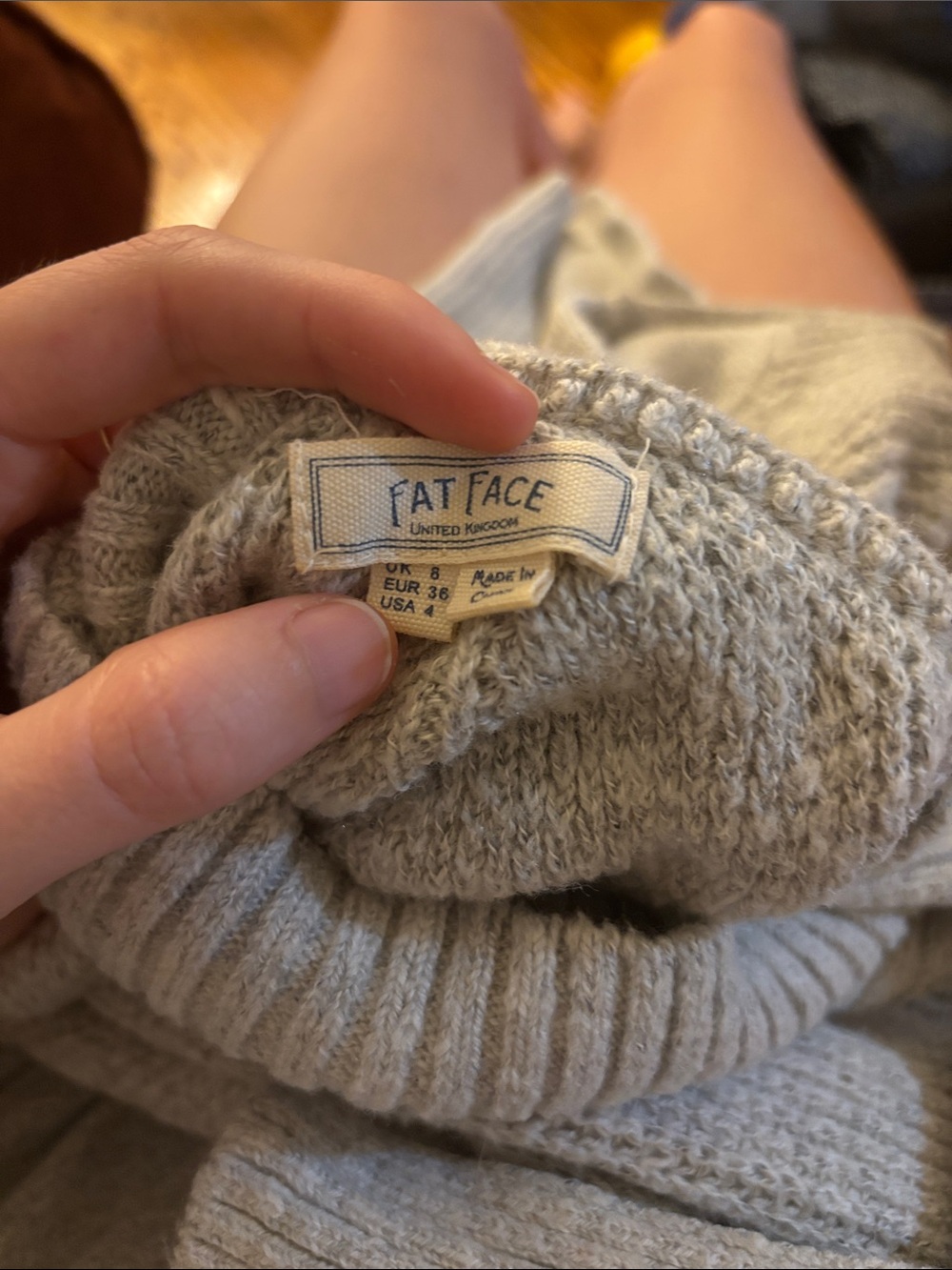 Fat Face Light Gray Women's Turtleneck Sweater - Picture 3 of 3